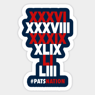 New England Patriots Roman Numeral Champions Sticker